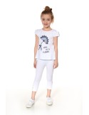 Bluza fetita cu aplicatie, alba NDZ81380 - Magazin online - Boutique